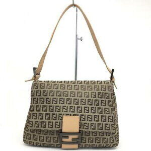 FENDI Mamma Bucket Shoulder Bag Zucca Beige Tan Brown